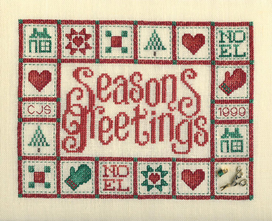 Sue Hillis Designs - Christmas Quilt - Cross Stitch Pattern  with Charms
