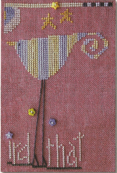 SamSarah Design Studio - The Flock - Part 04 of 12 - Striped Bird - Cross Stitch Pattern