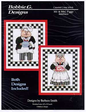 Bobbie G. Designs - Mr & Mrs Piggy - Cross Stitch Chart-Bobbie G. Designs - Mr & Mrs Piggy - Cross Stitch Chart