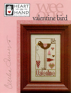 Heart in Hand Needleart - Wee One - Valentine Bird-Heart in Hand Needleart - Wee One - Valentine Bird, hearts, love, romance, marriage, family, cross stitch, 