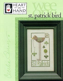 Heart in Hand Needleart - Wee One - St. Patrick Bird-Heart in Hand Needleart - Wee One - St. Patrick Bird, St. Patricks Day. Irish, wee, birds, celebrate, Ireland, cross stitch