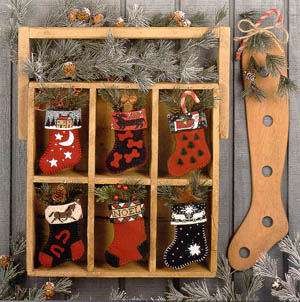 Prairie Schooler - Stockings-Prairie Schooler - Stockings, Christmas, Christmas tree, gifts, cross stitch