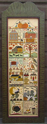 Carriage House Samplings - Autumn at Hawk Run Hollow-Carriage House Samplings - Autumn at Hawk Run Hollow, fall, pumpkins, leaves, birds, harvest, gather, Thanksgiving, Halloween, cross stitch
