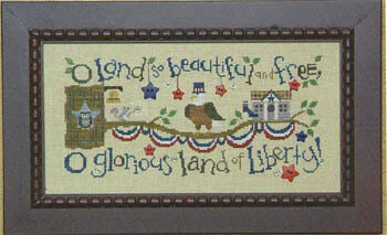 Bent Creek - The Patriotic Branch Part 3 - The White Bird House-Bent Creek - The Patriotic Branch Part 3 - The White Bird House,  tree house, birds, cross stitch, white house,