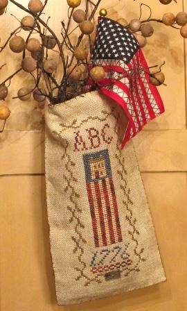 Homespun Elegance - Country Spirits Collection - Liberty House-Homespun Elegance - Country Spirits Collection - Liberty House, patriotic, american flag, hanging pouch, 1776, 