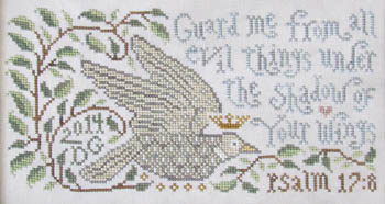 Silver Creek Samplers - Shadow Of Your Wings-Silver Creek Samplers, Shadow Of Your Wings, Book of Psalms, bible verses, prayers, protection,  Cross Stitch Pattern