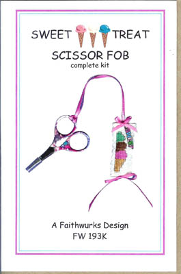 Faithwurks Designs - Sweet Treat Scissor Fob Kit-Faithwurks, Sweet Treat Scissor Fob Kit, accessories, scissor, fobs, ice cream cone, ribbons, gifts,