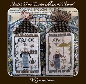Nikyscreations - Amish Girls - 2 - March/April-Nikyscreations, Amish Girls Series, MarchApril, Cross Stitch Pattern