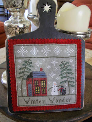 Chessie & Me - Winter Wonder-Chessie  Me - Winter Wonder, forest, snowflakes, snow, snowman, cat, cross stitch