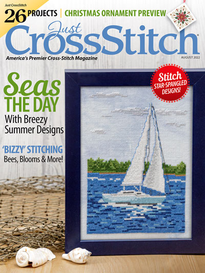 Just Cross Stitch - 2022 #4 July/Aug Issue - Christmas Ornament Preview-Just Cross Stitch - 2022 4 JulyAug Issue - Christmas Ornament Preview, sailing, summer, ocean, tropical, vacation, cross stitch
