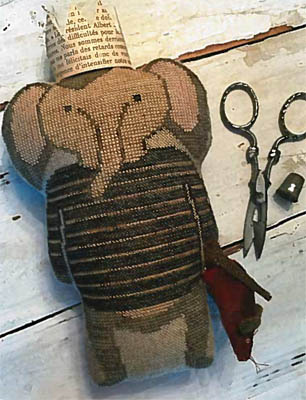 Stacy Nash Designs - Animal Cracker Series - Humphrey-Stacy Nash Designs - Animal Cracker Series - Humphrey, elephant, cross stitch, doll, 
