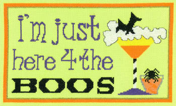 Imaginating - Here For The Boos-Imaginating - Here For The Boos, drinks, spider, martini, alcohol, Halloween, cross stitch