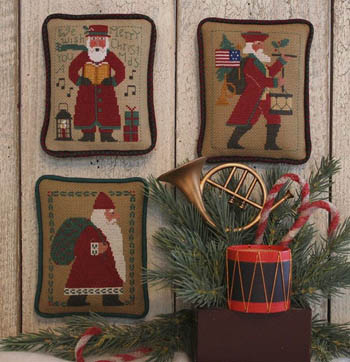 Prairie Schooler - Santas Revisited VII (1985, 2002, 2014 Santas)-Prairie Schooler - Santas Revisited VII 1985, 2002, 2014 Santas, Annual, Santa Claus, Christmas, cross stitch