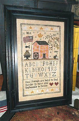 Chessie & Me - Friends of the Mill Sampler-Chessie  Me - Friends of the Mill Sampler, grain mill, American flag, friends, cross stitch 