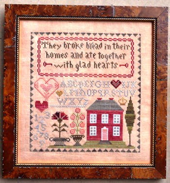Abby Rose Designs - Glad Hearts-Abby Rose Designs - Glad Hearts, Acts 246,Bible verse, family God, faith, Jesus, cross stitch, house, 