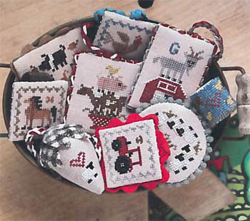 Heartstring Samplery - Festive Little Fobs - Barnyard Edition-Heartstring Samplery - Festive Little Fobs - Barnyard Edition, 