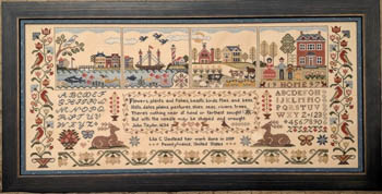Lila's Studio - With The Needle 2-Lilas Studio - With The Needle 2, sea, ocena, whale, ship, farm, cows, sheep, sampler, home, family, cross stitch