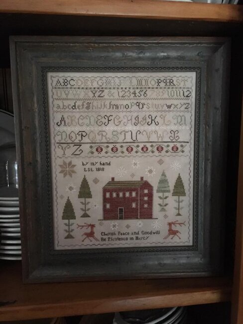 Chessie & Me - Peace & Goodwill Sampler-Chessie  Me - Peace  Goodwill Sampler, Christmas, pine trees, sampler, forest, good tidings, cross stitch