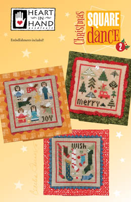 Heart in Hand Needleart - Square Dance - Christmas 2-Heart in Hand Needleart - Square Dance - Christmas 2,  Joy, Merry, Wish, Christmas, ornaments, cross stitch