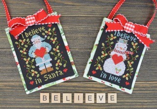 Annie Beez Folk Art - I Believe in Christmas 🤶-Annie Beez Folk Art - I Believe in Christmas ,  Santa Claus, snowman, Christmas, love, cross stitch
