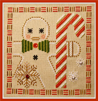 Hinzeit - Gingerbread-Hinzeit - Gingerbread, peppermint, cookies, Christmas, ornament, cross stitch