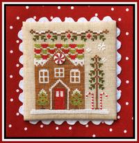 Country Cottage Needleworks - Gingerbread Village - Part 03 - Gingerbread House 1-Country Cottage Needleworks - Gingerbread Village, Gingerbread House 1,Christmas, gingerbread man, peppermint button, cross stitch