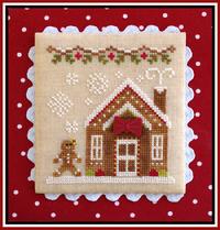 Country Cottage Needleworks - Gingerbread Village - Part 05 - Gingerbread House 3-Country Cottage Needleworks - Gingerbread Village, Gingerbread House 3, Christmas, snowflakes, cross stitch, 