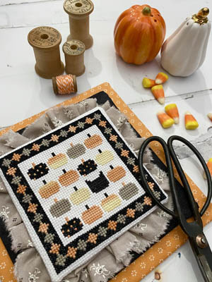 Primrose Cottage Stitches - Boo Bash-Primrose Cottage Stitches - Boo Bash, pumpkins, kitty, black cat, fall, autumn, Halloween, candy corn, cross stitch 