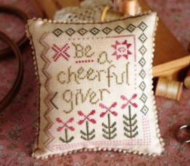October House - Cheerful Giver-October House - Cheerful Giver, bible verse, God, faithful, cross stitch