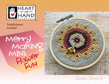Heart in Hand Needleart - Merry Making Mini - Flower Fun-Heart In Hand Needleart - Merry Making Mini - Flower Fun, bee, beehive, cross stitch 
