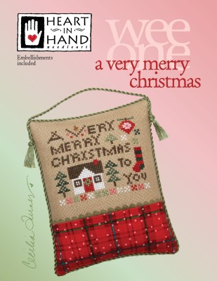 Heart in Hand Needleart - Wee One - A Very Merry Christmas-Heart in Hand Needleart - Wee One - A Very Merry Christmas, Christmas stocking, home, pine trees, Jesus, cross stitch 
