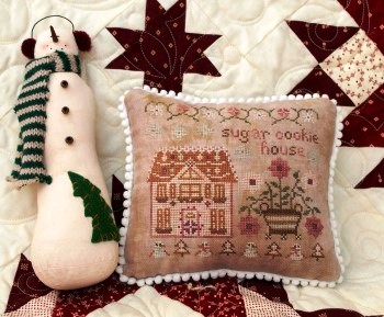Pansy Patch Quilts and Stitchery - Houses on Peppermint Lane Pt 3 - Sugar Cookie House-Pansy Patch Quilts and Stitchery - Houses on Peppermint Lane Pt 3 - Sugar Cookie House, snowmen, houses, cookies, gingerbread, Christmas, cross stitch 