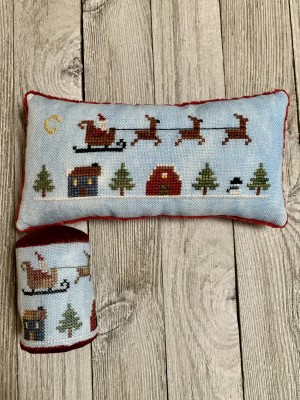 Needle Bling Designs - Country Ride-Needle Bling Designs - Country Ride, Santa Claus, Christmas, Rudolph, reindeer, Santas sleigh, Christmas Eve, Christmas trees, cross stitch 