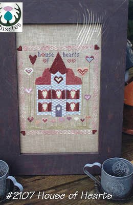 Thistles - House of Hearts-Thistles - House of Hearts, Valentines Day, love, lace, romance, homes, cross stitch