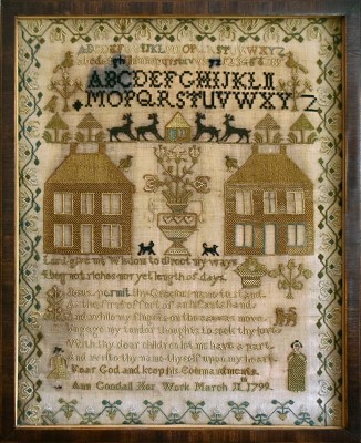 Little House Needleworks - Ann Goodall Sampler-Little House Needleworks - Ann Goodall Sampler, 1799, historical, cross stitch