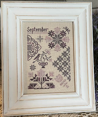 From the Heart Needleart - Quaker Series #9 - September Quaker-From the Heart Needleart - Quaker Series 9 - September Quaker, fall, leaves, decor, cross stitch 