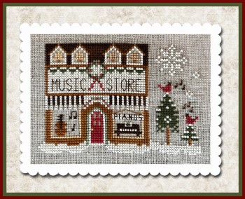 Little House Needleworks - Hometown Holiday - Music Store-Little House Needleworks - Hometown Holiday - Music Store, home, instruments, cross stitch 