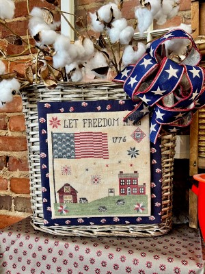 Southern Stitchers - Let Freedom Ring-Southern Stitchers - Let Freedom Ring,American flag, barn, farmhouse, cows, fireworks, quaker stars, 1776, cross stitch 