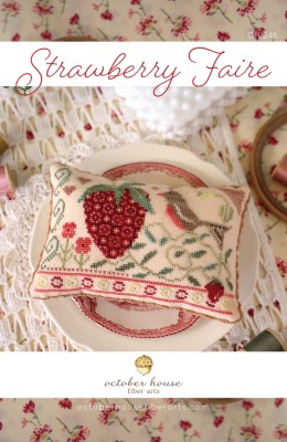 October House - Strawberry Faire-October House - Strawberry Faire, fruit, bird, pin cushion, flowers, cross stitch