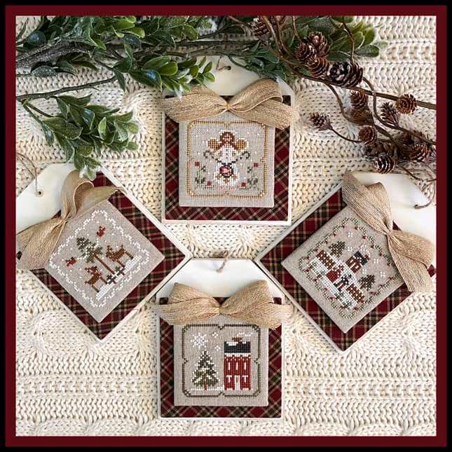 Little House Needleworks - Cross Stitch Petites - Winter Petites-Little House Needleworks - Cross Stitch Petites - Winter Petites, angel, home, snow, deer, Christmas tree, cross stitch 