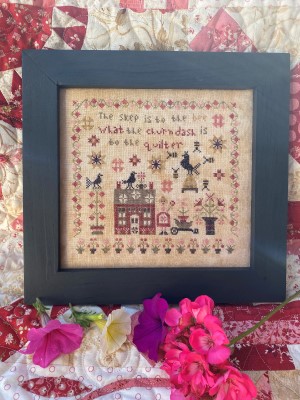 Pansy Patch Quilts and Stitchery - Mrs. Beesley's Summer House-Pansy Patch Quilts and Stitchery - Mrs. Beesleys Summer House, quilting, cross stitch, sewing, flowers, crow, home, flowers,  