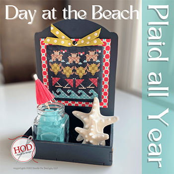 Hands On Design - Plaid All Year - Day at the Beach-Hands On Design - Plaid All Year - Day at the Beach, waves, umbrellas, turtles, sand castles, sunshine, cross stitch