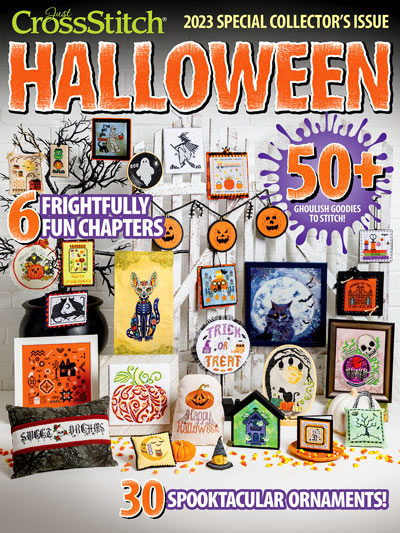 Just Cross Stitch - 2023 Special Collector’s Halloween Ornament Special Issue-Just Cross Stitch - 2023 Special Collectors Halloween Ornament Special Issue, fall, pumpkins, ghosts, black cats, Halloween, cross stitch 