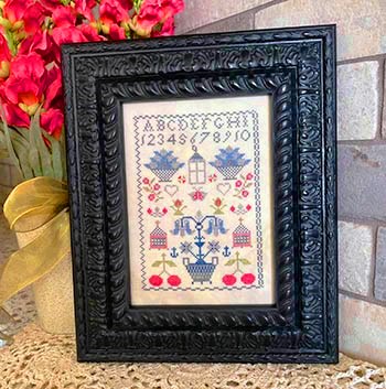From The Heart Needleart - Little Sampler Series - Jobiena's Little Sampler-From The Heart Needleart - Little Sampler Series - Jobienas Little Sampler, anchor, berry bowls, heart, flowers, cross stitch 