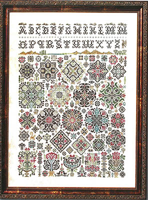 Ink Circles - Clouds Over Vierlande-Ink Circles - Clouds Over Vierlande, sampler, Germany, quaker, flowers, cross stitch