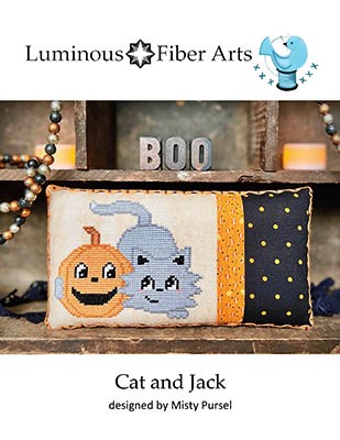 Luminous Fiber Arts - Cat and Jack-Luminous Fiber Arts - Cat and Jack, Halloween, pumpkin, cat, fall, cross stitch