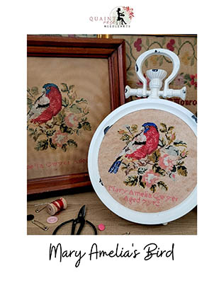Quaint Rose Needlearts - Mary Amelia's Bird-Quaint Rose Needlearts - Mary Amelias Bird, flowers, antique, perforated paper, birds, cross stitch