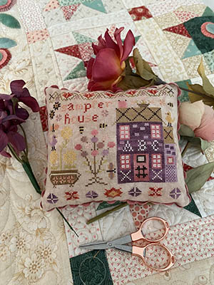 Pansy Patch Quilts and Stitchery - Houses on Wisteria Lane 05 - Sampler House-Pansy Patch Quilts and Stitchery - Houses on Wisteria Lane 05 - Sampler House, houses, alphabet, flowers, samplers, cross stitch