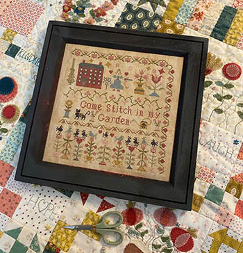 Pansy Patch Quilts and Stitchery - Come Stitch in my Garden-Pansy Patch Quilts and Stitchery - Come Stitch in my Garden, flowers, friends, cross stitch. patio, gatherings, friendship