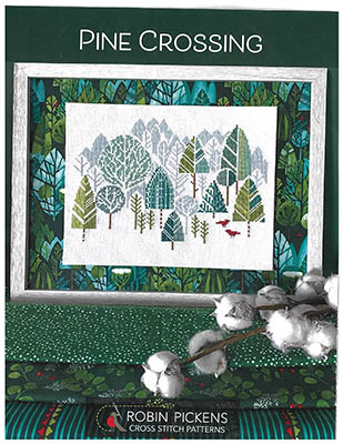 Robin Pickens - Pine Crossing-Robin Pickens - Pine Crossing, pine trees, cardinals, forest, snow, cross stitch